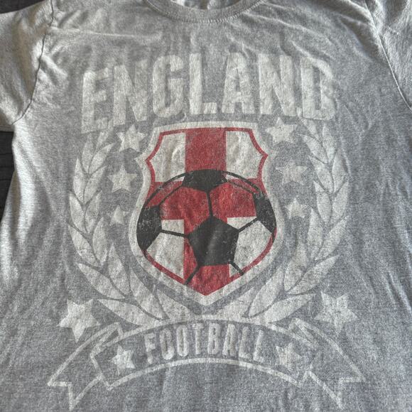 Vintage Fruit of the Loom England National Team Gray Soccer T Shirt Men's Small - Picture 1 of 6